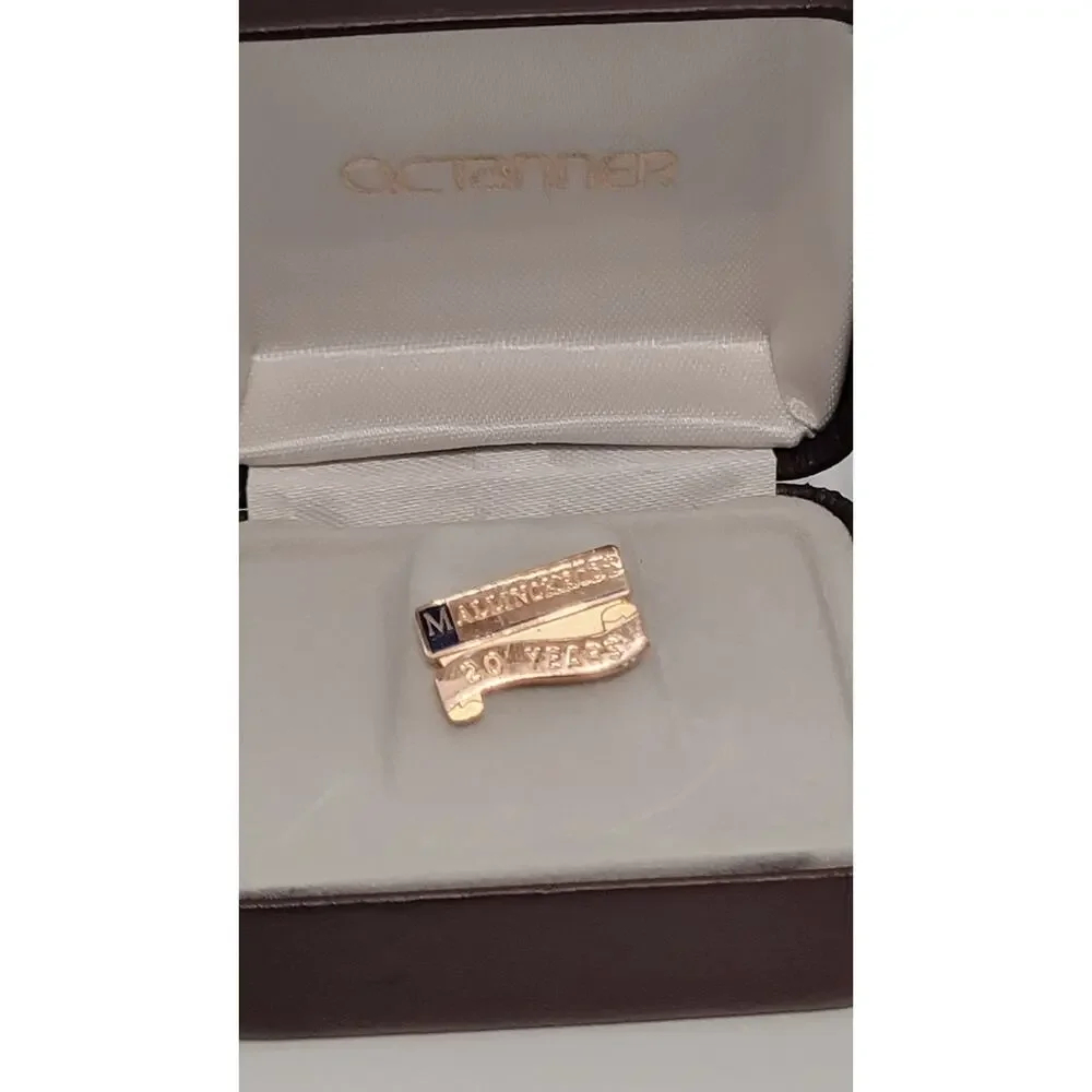 Vintage Mallinckrodt 20 Year Service Pins Lot 2 1/10 10K Gold Filled Octanner